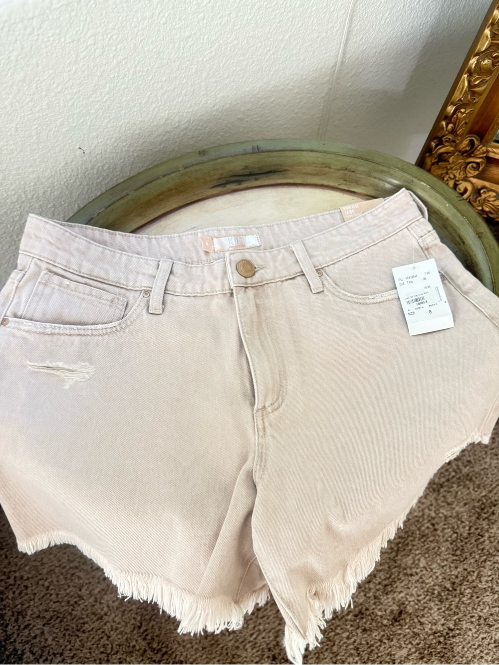 KUT from the Kloth "Jane" High-Rise Frayed Denim Shorts